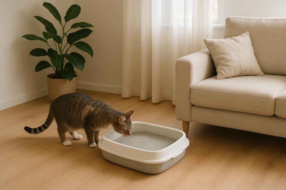 Titelbild zu Unsauberkeit bei Katzen verstehen und ganzheitlich lösen – Zusammenspiel aus Stress, Gesundheit, Katzentoil